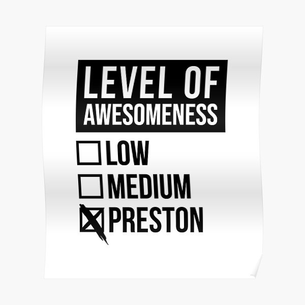 Level Of Preston Poster RB1207 product Offical preston Merch