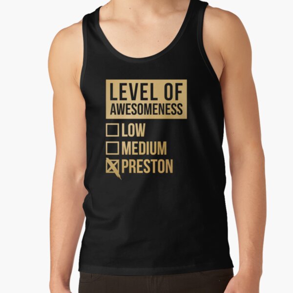 Level Of Preston in Gold Tank Top RB1207 product Offical preston Merch