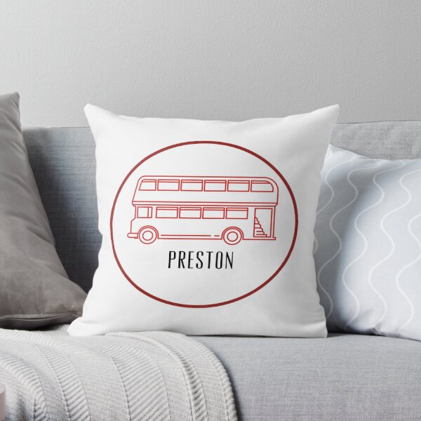 Preston Double Decker Bus Throw Pillow RB1207 product Offical preston Merch