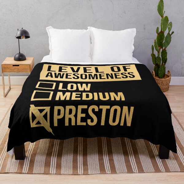 Level Of Preston in Gold Throw Blanket RB1207 product Offical preston Merch